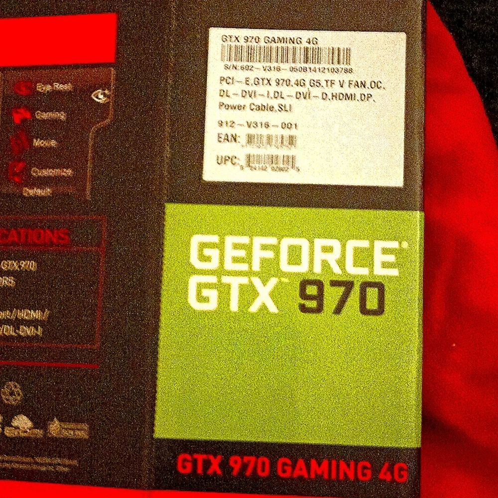 GeForce GTX 970 GAMING 4G, MSI GAMING GRAPHICS-CARD: NEW W/BOX& CLEAN4-SLI-SLOTS